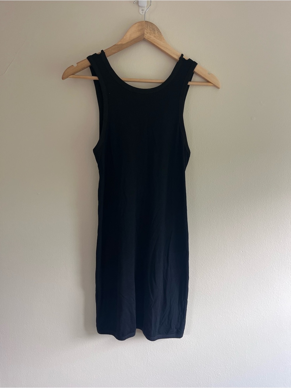 Tobi Strappy Back Bodycon Fitted Black Sleeveless Tank Dress
